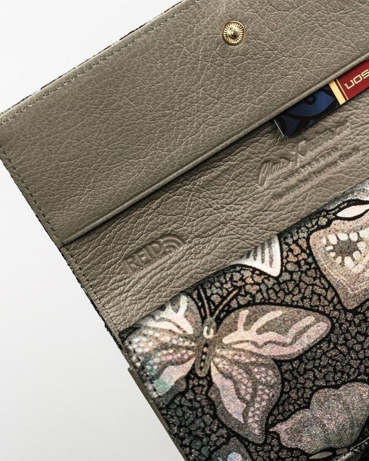 Portfel, szary, skórzany, Peterson