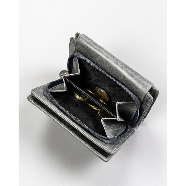 Portfel, szary, skórzany, Peterson