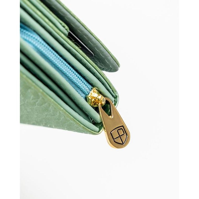 Portfel, zielony, skóra naturalna i ekologiczna, Peterson