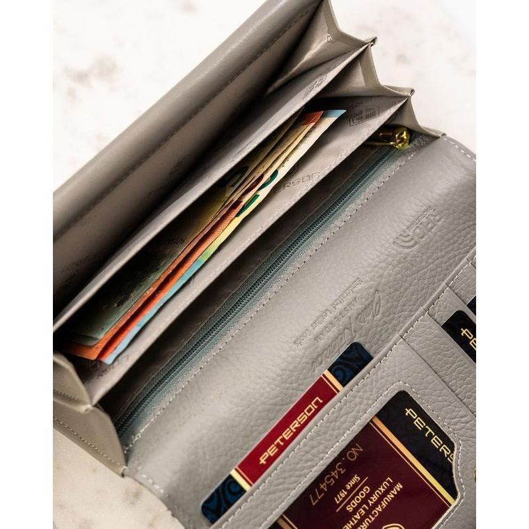 Portfel, zielony, skórzany, Peterson