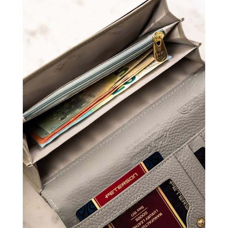 Portfel, zielony, skórzany, Peterson