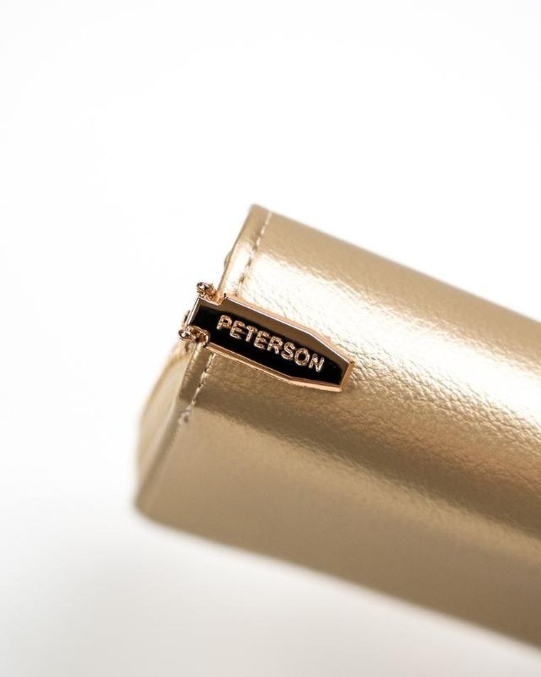 Portfel, złoty, skóra ekologiczna, Peterson