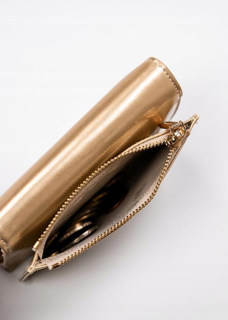 Portfel, złoty, skóra ekologiczna, Peterson