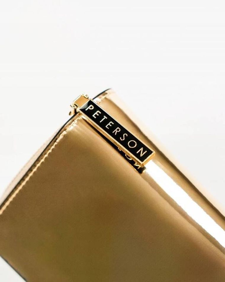 Portfel, złoty, skórzany, Peterson