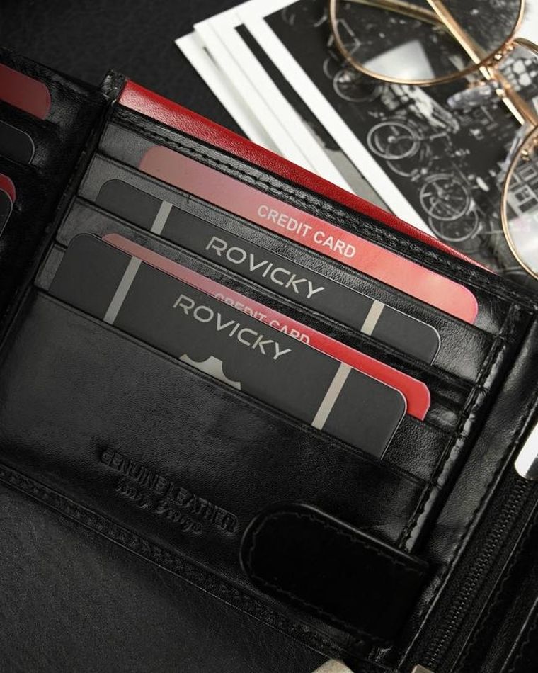 Poziomy portfel męski z bezpieczną sekcją na karty, Ronaldo