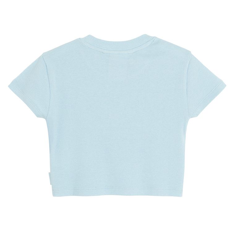 Prążkowana koszulka crop top z modalem NOWEAR