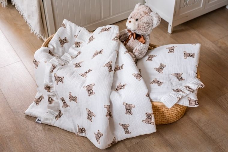 Pulp, Misie, 2-częściowy komplet pościeli, muślinowy, 80-100 cm