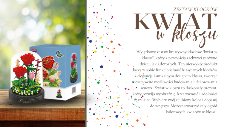 QBI, Czerwone róże, klocki konstrukcyjne, 593 elementów