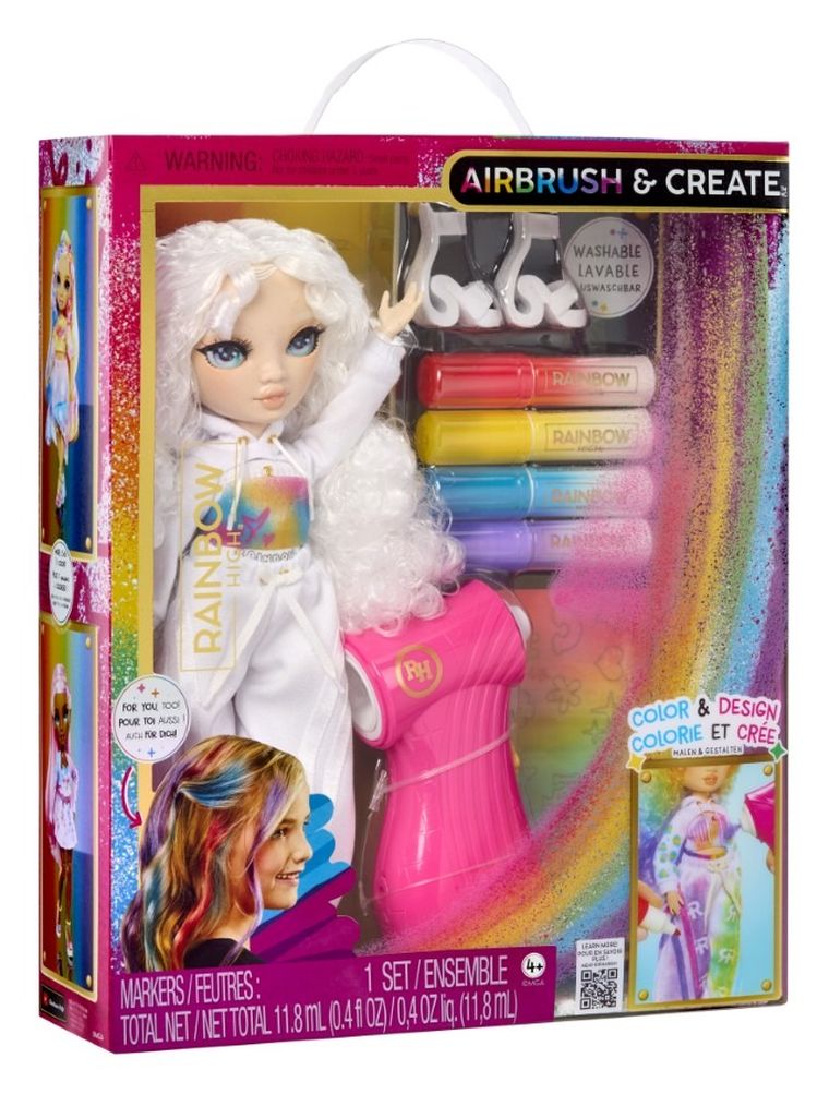 Rainbow High, Air Brush & Create, lalka modowa, Green Eyes