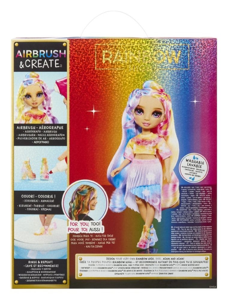 Rainbow High, Air Brush & Create, lalka modowa, Purple Eyes