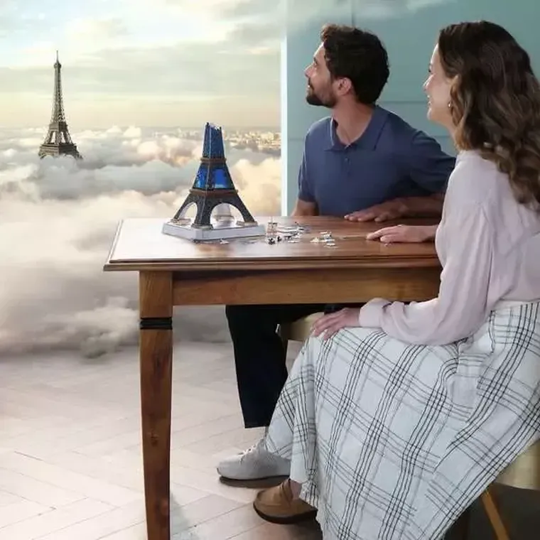 Ravensburger, Iconics, Wieża Eiffla, puzzle 3D LED, 224 elementy