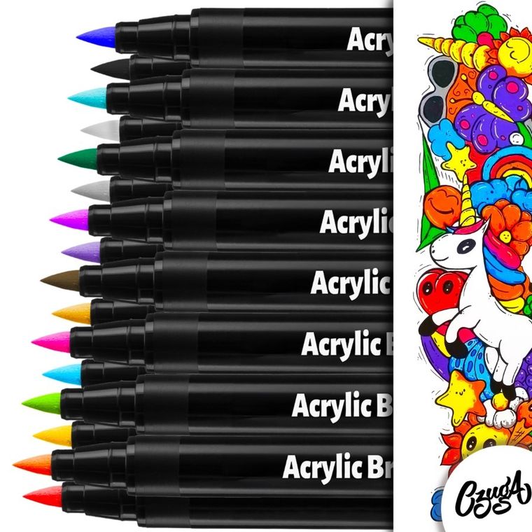 Rawmark, markery akrylowe brush, 18 kolorów