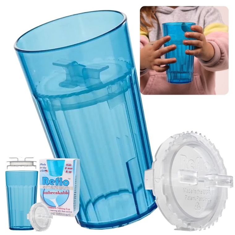 Reflo, kubek do nauki picia, niebieski, 280 ml