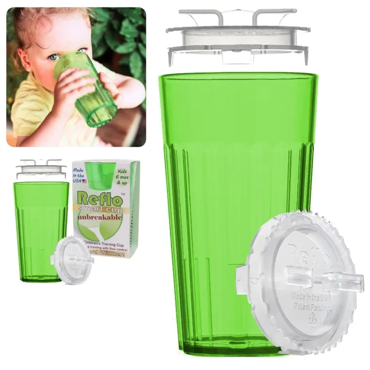 Reflo, kubek do nauki picia, zielony, 280 ml