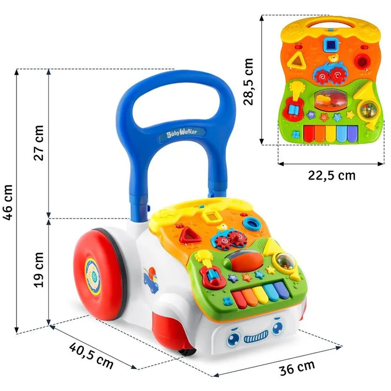 Ricokids, chodzik edukacyjny z muzyką 2w1, biały