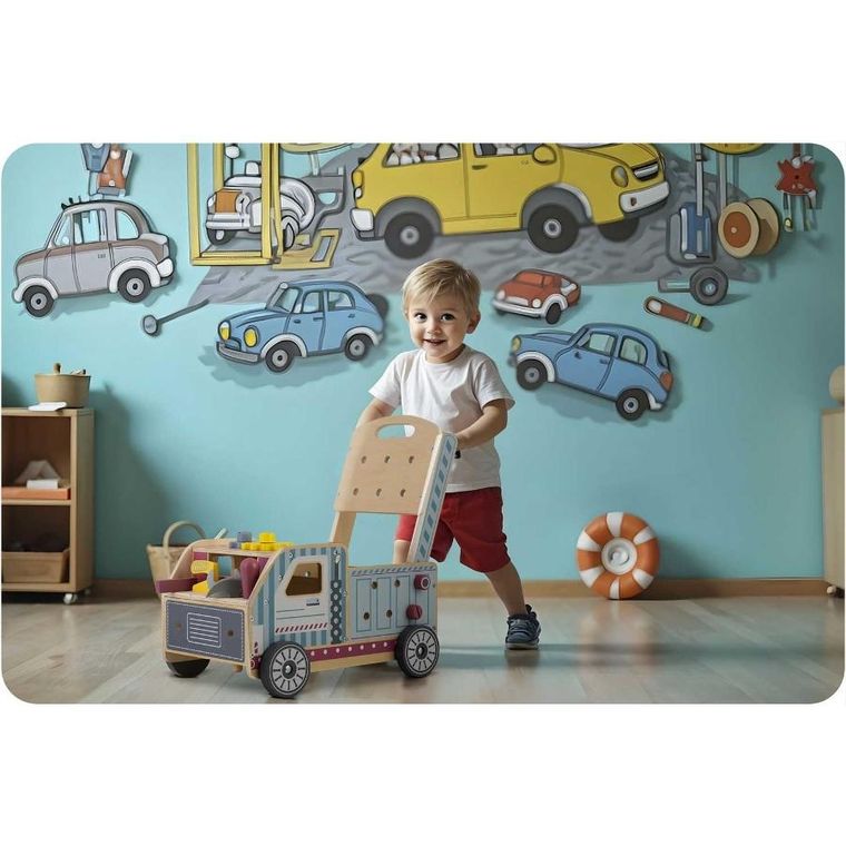 Ricokids, drewniany chodzik, pchacz z narzędziami
