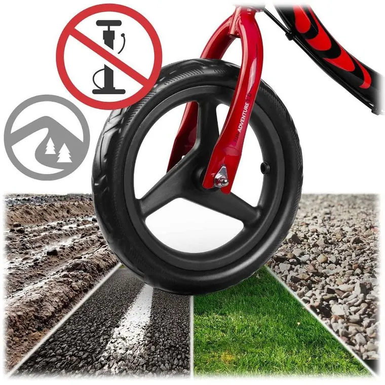 Ricokids, Fun Adventure, rowerek biegowy, czarno-czerwony