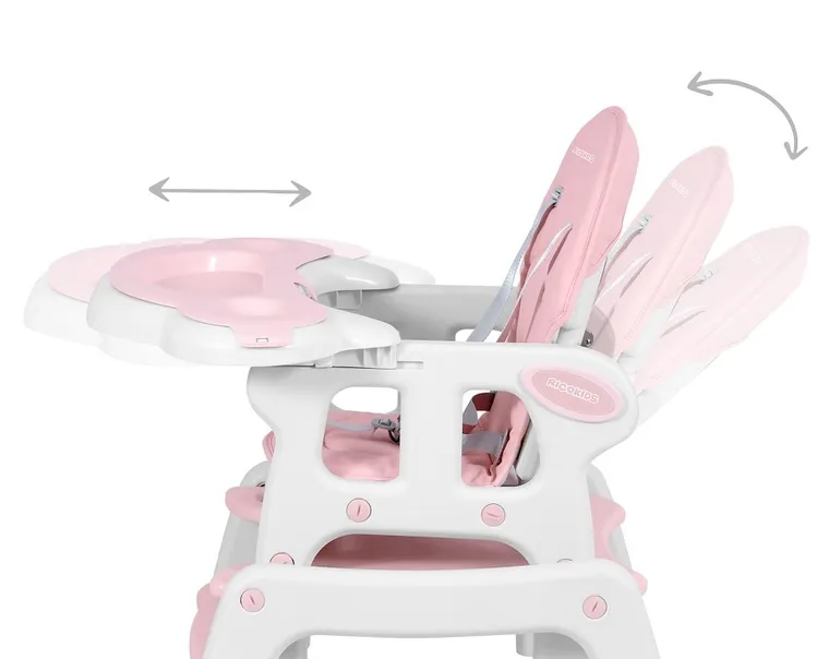 Ricokids, Sinco, krzesełko do karmienia, 5w1, różowe