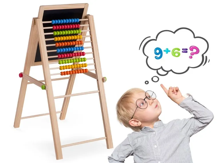 Ricokids, tablica drewniana z liczydłem, 66-45-32 cm