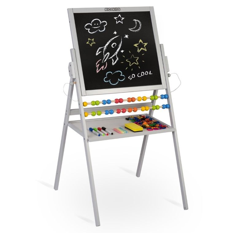 Ricokids, tablica magnetyczna, drewniana, 101-57-55 cm, szara