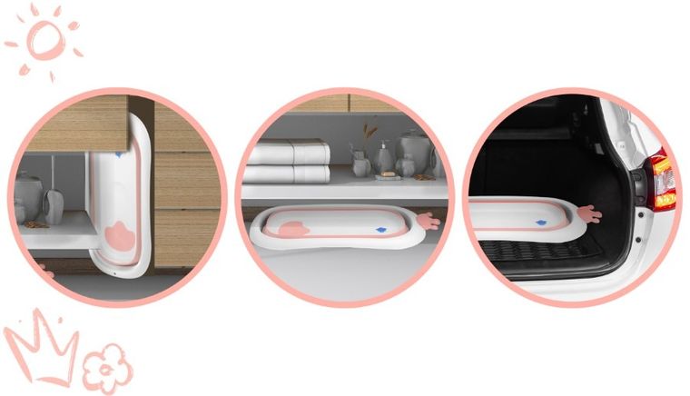 Ricokids, wanienka składana + poduszka, różowa