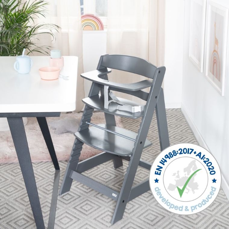 Roba, Sit Up Flex, drewniane krzesełko, antracyt