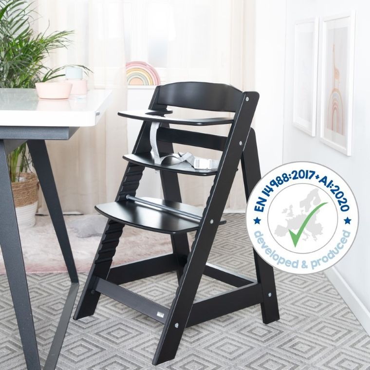 Roba, Sit Up Flex, drewniane krzesełko, czarne