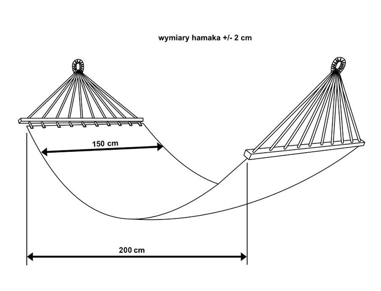 Royokamp, hamak z frędzlami, 2-osobowy, Miami Natura, ecru, 200-150 cm
