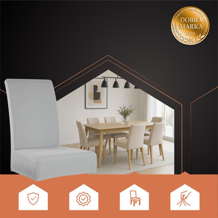 Ruhhy, pokrowce na krzesła, jasnoszare, 6 szt.