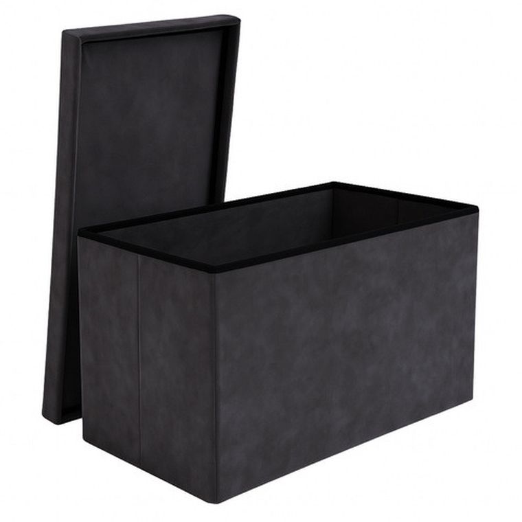 Ruhhy, pufa welurowa, szara, 76-38-38 cm