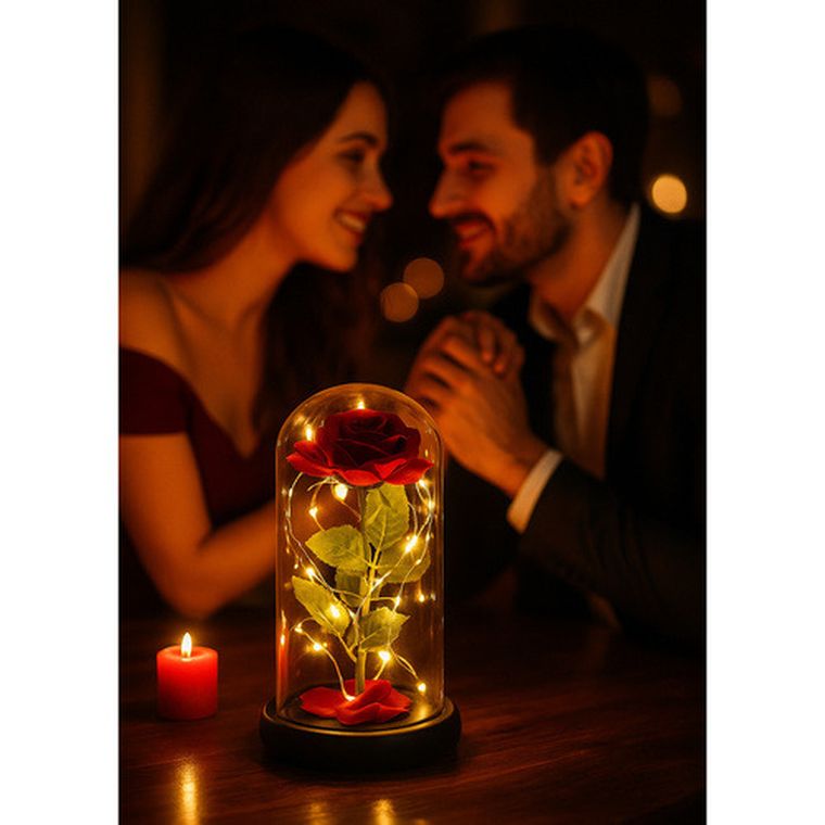 Ruhhy, róża w szkle, świecąca