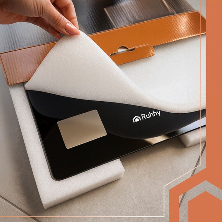 Ruhhy, waga łazienkowa, LCD-analityczna, czarna