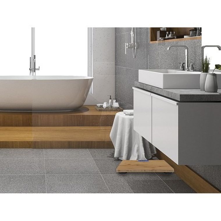 Ruhhy, waga łazienkowa LCD, drewniana