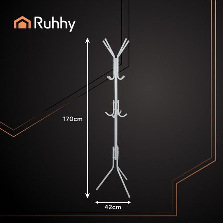 Ruhhy, wieszak stojący, biały, 170 cm