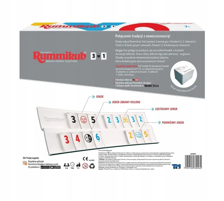 Rummikub 3w1, gra towarzyska