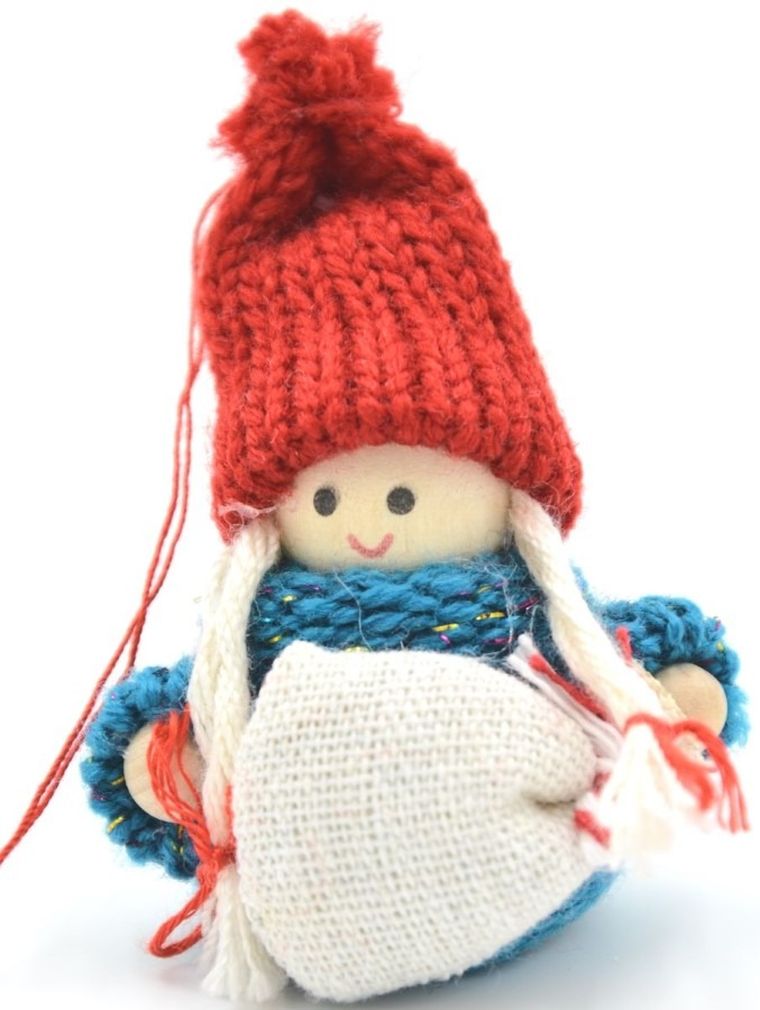 Saska Garden, laleczka dekoracyjna z woreczkiem, niebieska