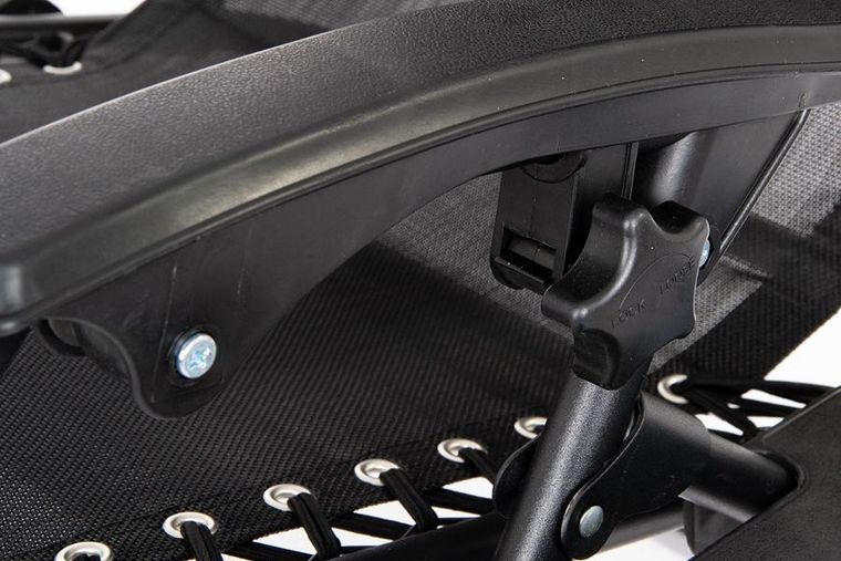 Saska Garden, składany leżak ogrodowy, czarny, 175-52/65-107 cm