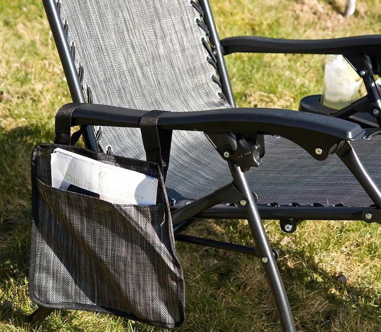 Saska Garden, składany leżak ogrodowy, szary, 175-52/65-107 cm