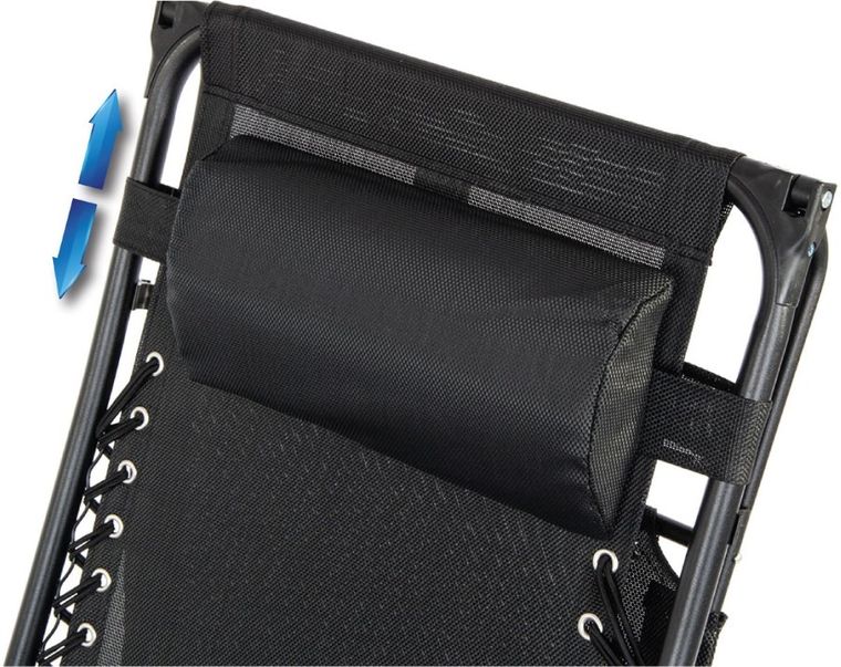 Saska Garden, wielofunkcyjny składany leżak ogrodowy z daszkiem, czarny, 175-52/65-110 cm