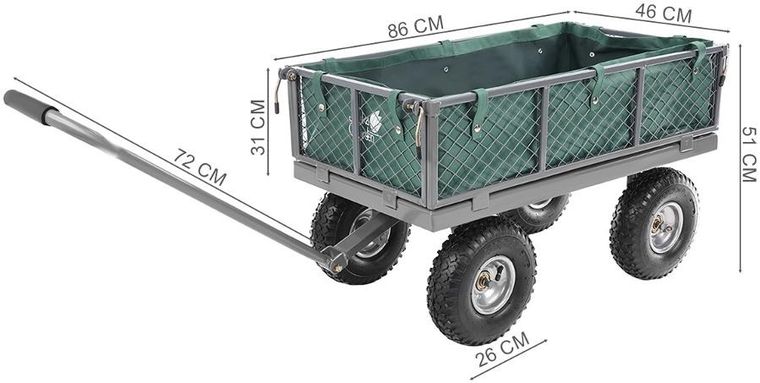 Saska Garden, wózek ogrodowy, 270 kg