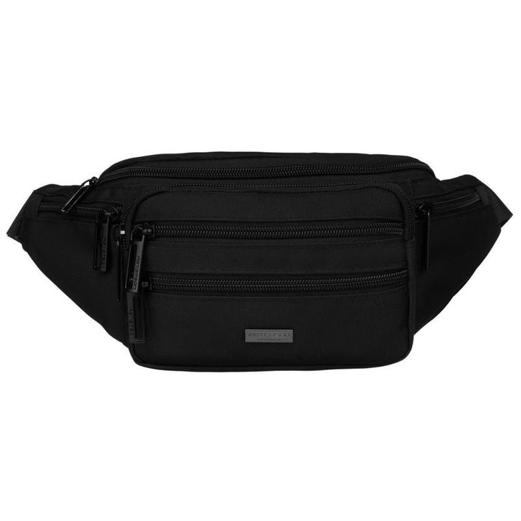 Saszetka na biodro, nerka, czarna, Peterson