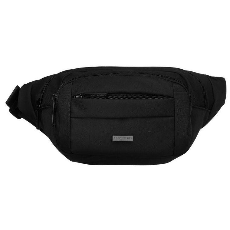Saszetka na biodro, nerka, czarna, Peterson