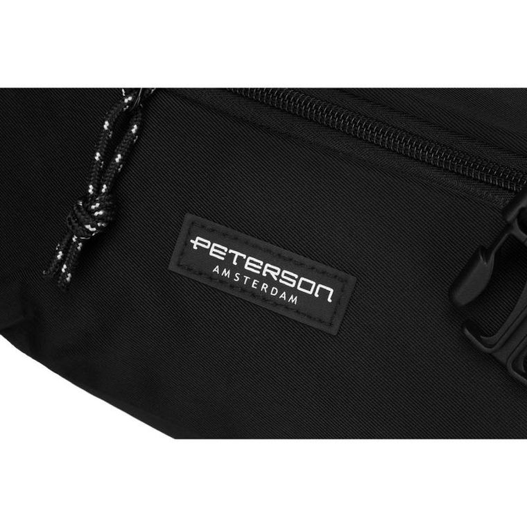 Saszetka na biodro, nerka, czarna, Peterson