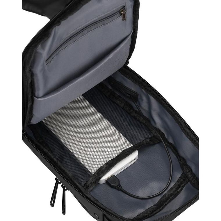 Saszetka na ramię, czarna, skórzana, Rovicky