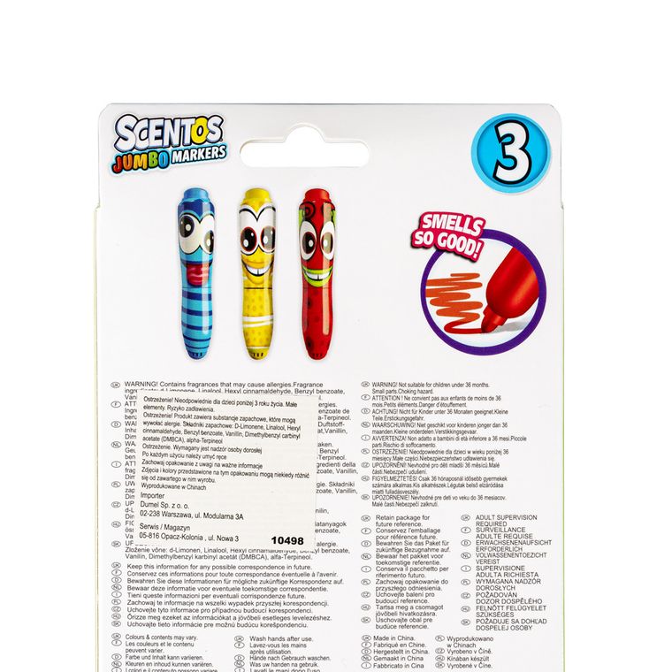 Scentos, pachnące markery, śmieszne minki, 3 kolory