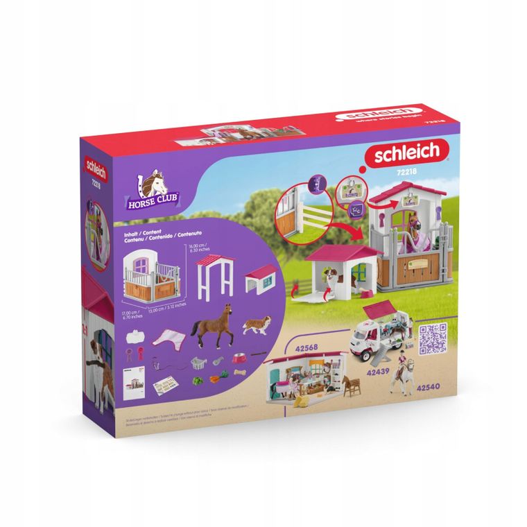 Schleich, Horse Club, Boks dla koni z budą dla psa, zestaw, 72218