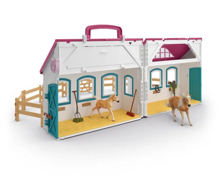 Schleich, Horse Club, Mała Podkowa, Otwarta stajnia, zestaw, 42703