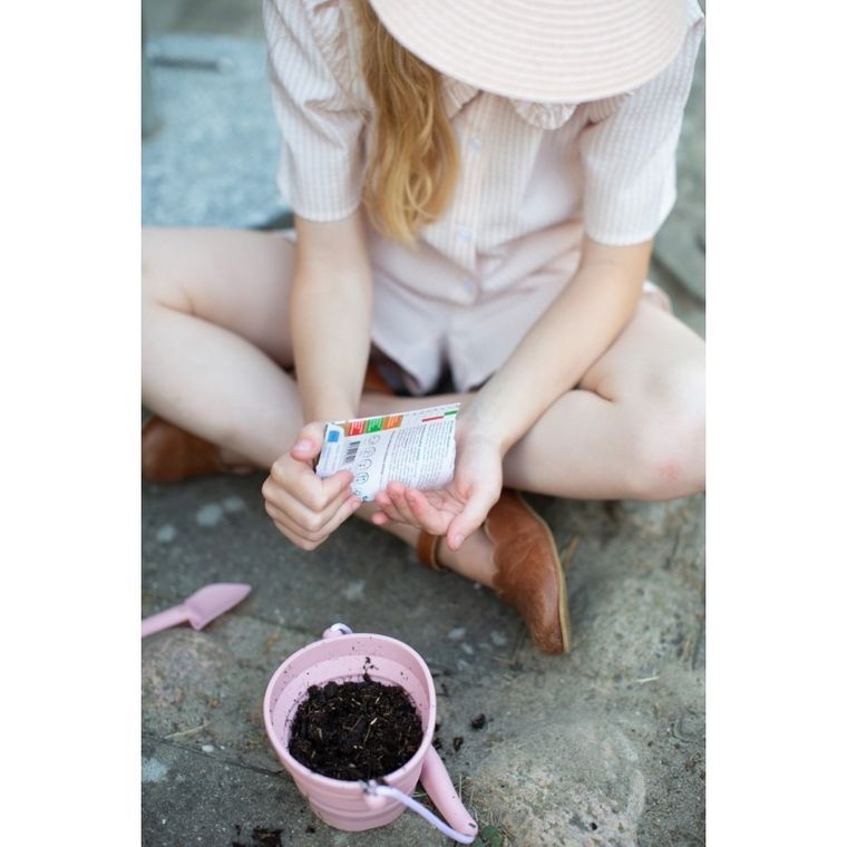 Scrunch, wiaderko z łopatką, silikonowe, ciemnoszare