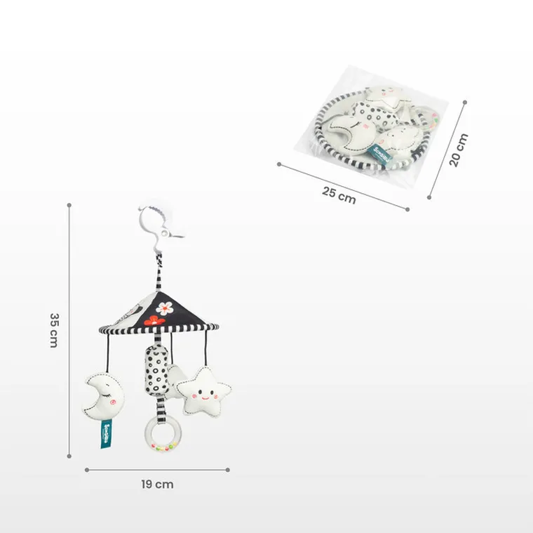 Sensillo, Black&White, karuzela do wózka, gwiazdka