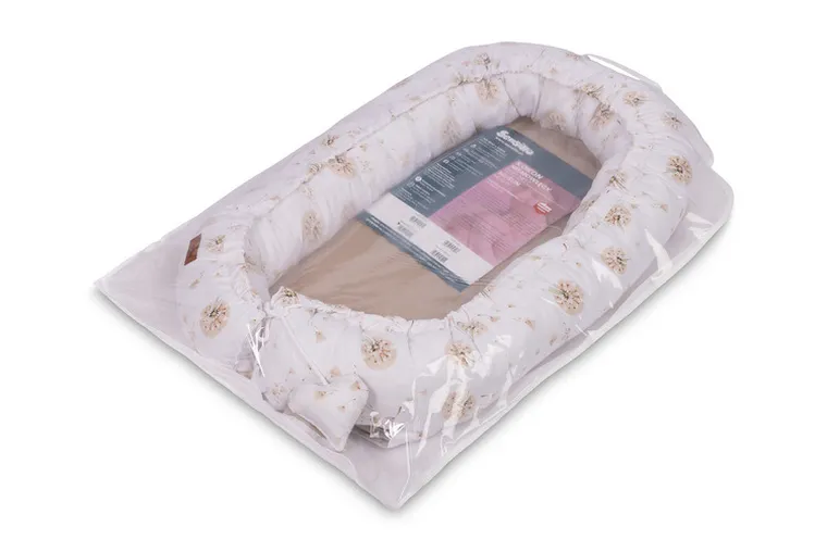 Sensillo, Dmuchawce, gniazdko niemowlęce, kokon, muślin, beżowy, 80-45 cm